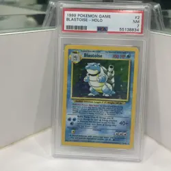 Pokemon TCG Blastoise Base Set Holo Rare 2/102 PSA 7 1999 English - Image 1