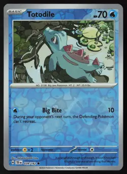 Pokemon Totodile 039/162 SV05: Temporal Forces Reverse Holo Pack Fresh - NM - Image 1