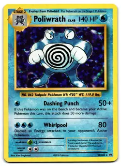 Poliwrath 25/108 - Evolutions Rare Pokemon TCG Holo - MP Card - Image 1