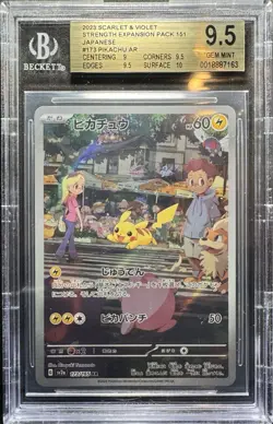 BGS 9.5 GEM MINT Pikachu 173/165 Sv2a: Pokemon Card 151 Holo (Japanese) AR - Image 1