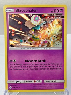 Blacephalon 104/236 SM Cosmic Eclipse Holo Rare Pokemon Card - Heavily Played - Image 1