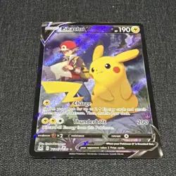 Pokemon TCG Pikachu v TG16/TG30 Lost Origin 2022 Full Art Holo Ultra Rare Card - Image 1