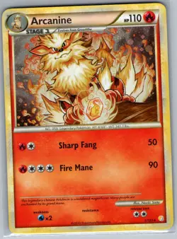 Arcanine 1/123 Holo HeartGold SoulSilver - Pokemon Card - NM - Image 1