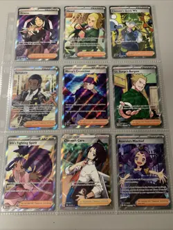 Pokemon TCG Modern Full Art Holo Rare Trainer Lot - 2 Binder Pages - NM - Image 1