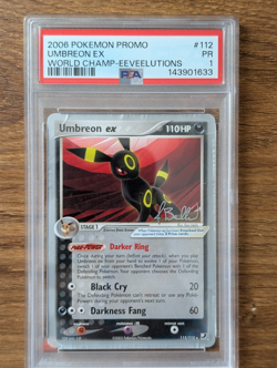 2006 Pokemon World Championship Deck PSA 1 Umbreon EX Non-holo 112 Unseen Forces - Image 1