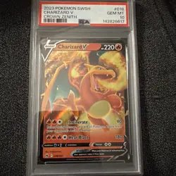 2023 Pokemon Charizard V Holo Crown Zenith #018/172 PSA 10 Gem Mint - Image 3