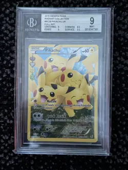 BECKETT MINT 9 Pokemon TCG Pikachu Generations Rc29 Holo Full Art 2016 - Image 1