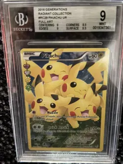 BECKETT MINT 9 Pokemon TCG Pikachu Generations Rc29 Holo Full Art 2016 - Image 3