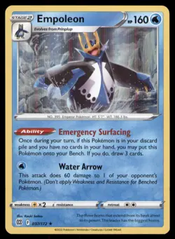 Empoleon 037/172 Holo Rare Brilliant Stars Pokemon TCG NM - Image 1