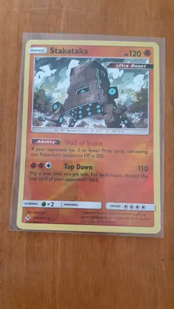 Pokemon TCG Stakataka 106/214 SM Unbroken Bonds Holo Rare NM - Image 1
