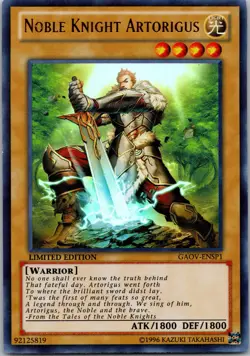 Yugioh Noble Knight Artorigus () GAOV-ENSP1 Limited Edition Ultra Rare NM - Image 1