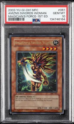 2003 YU-GI-OH! MFC-MAGICIAN'S FORCE 1ST ED #061 AMAZONESS SWORDS WOMAN PSA 10 - Image 1