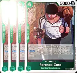 One Piece TCG - 4er Playset - EB02-019 Roronoa Zoro R/NM/EN - Image 1