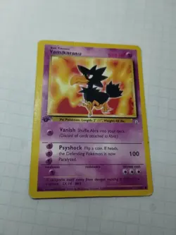 Pokemon Yamikarasu Gym Challenge 1st Edition Regular Common - small crease -Pics - Image 1