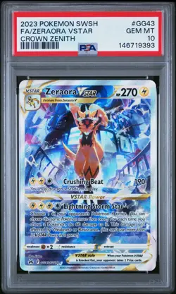 PSA 10 - Pokemon Card - Zeraora VSTAR Crown Zenith: Galarian Gallery GG43/GG70 - Image 1