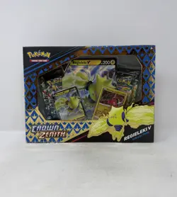 Pokemon TCG Sword & Shield Crown Zenith Regieleki V Collection Sealed Box - Image 1