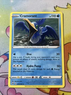 2020 Sword & Shield - Rebel Clash Cramorant Basic/Rare #51 NM - Image 1