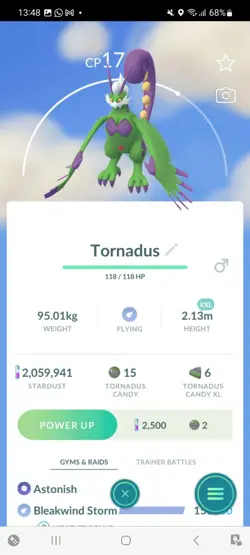 Pokemon Go Legendary Tornadus ( XXL) ( Normal ) - Image 1