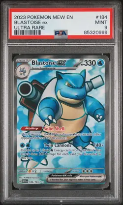 2023 POKEMON MEW EN-151 ULTRA RARE #184 BLASTOISE EX PSA 9 - Image 1