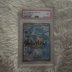 2023 POKEMON MEW EN-151 ULTRA RARE #184 BLASTOISE EX PSA 9 - Image 2