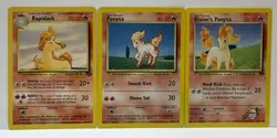 Pokemon TCG: Rapidash44/64 Jungle, Ponyta60/102 Base Set & Blaine’s Ponyta64/132 - Image 1