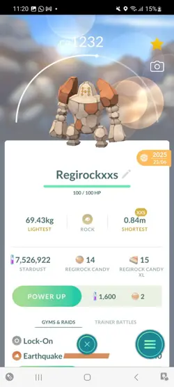 Pokemon Go Legendary Regirock ( XXS) ( Normal ) - Image 1