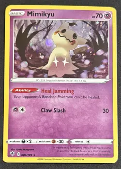 Pokemon Mimikyu 81/189 Cosmos Holo - Darkness Ablaze - NM W/ Swirl - Image 1
