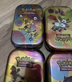 9pcs 151 Mini Tin Sealed Pokemon TCG MEW Gengar Dragonite Scyther Dent Scratch - Image 2