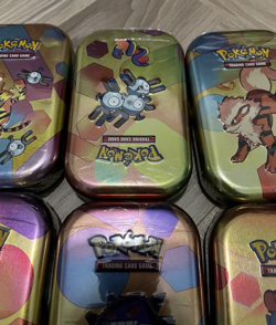 9pcs 151 Mini Tin Sealed Pokemon TCG MEW Gengar Dragonite Scyther Dent Scratch - Image 3