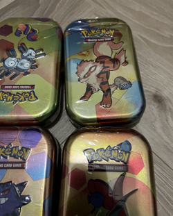 9pcs 151 Mini Tin Sealed Pokemon TCG MEW Gengar Dragonite Scyther Dent Scratch - Image 4