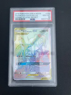 Pokemon TCG Arceus Dialga Palkia GX 258/236 Cosmic Eclipse PSA 10 Gem Mint - Image 1