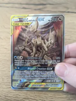 Pokemon TCG Arceus Dialga Palkia GX Alt Art Cosmic Eclipse Card 221/236 NM - Image 1
