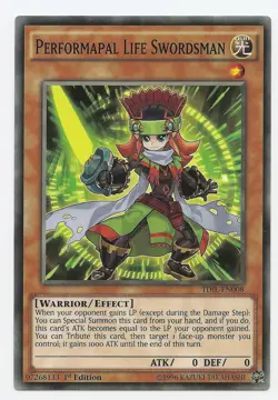Performapal Life Swordsman TDIL-EN008 Common Yu-Gi-Oh Card 1st Edition New - Image 1