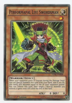 Performapal Life Swordsman TDIL-EN008 Common Yu-Gi-Oh Card 1st Edition New - Image 3