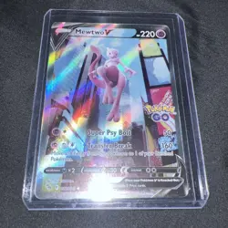 Pokemon Go Mewtwo v Alternate Full Art Holo Rare Card 072/078 Pokemon TCG - Image 1