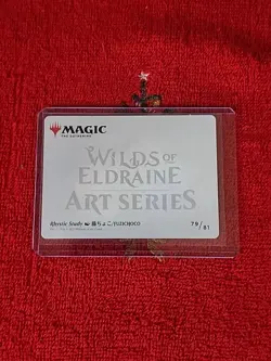 Rhystic Study Art Card Art Series: Wilds of Eldraine Gold Stamp Signature - Image 2