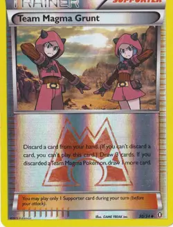 TEAM MAGMA GRUNT 30/34 REVERSE HOLO POKEMON DOUBLE CRISIS - Image 1