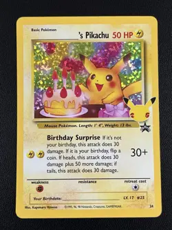 Pokemon Birthday Pikachu 24 Celebrations Classic Collection Ultra Rare Holo NM - Image 1