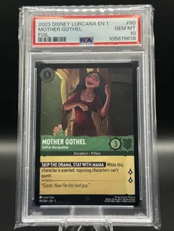 2023 Disney Lorcana EN 1 #90 Mother Gothel, Selfish Manipulator Foil PSA 10 Gem - Image 1