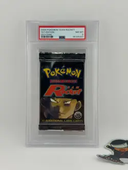 WOTC Pokemon Team Rocket 1st Edition Booster Pack Giovanni PSA 8 - Image 1