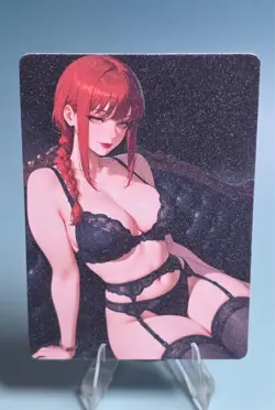 Makima Chainsaw Man Custom Sexy Waifu Anime Trading Card - Image 1