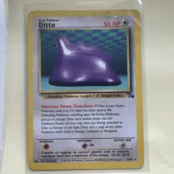 Pokemon TCG Ditto 18/62 Fossil Rare Non-Holo Card WOTC 1999 - Image 1