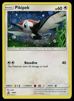 Pokemon Card Sun & Moon Promo Pikipek SM07 Holo - Image 1