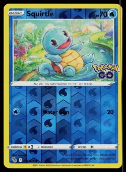 Pokemon Card Pokemon GO Squirtle 015/078 Common Reverse Holo - Image 1