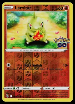Pokemon Card Pokemon GO Larvitar 037/078 Reverse Holo Common - Image 1