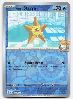 Misty's Staryu 046 Reverse Holo 182 Common Destined Rivals Pokemon Near Mint - Image 1