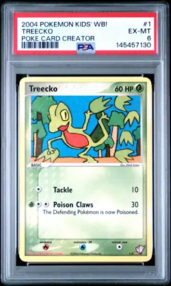 2004 POKEMON KIDS' WB! POKE CARD CREATOR #1 TREECKO PSA 6 - Image 1