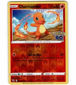 Charmander Common Reverse Holo Pokemon GO 008/078 NM-LP - Image 1