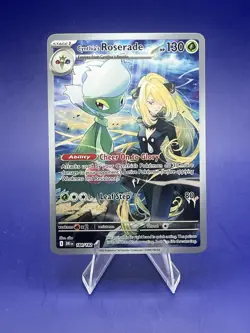 Pokemon TCG Cynthia’s Roserade Illustration Rare 184/182 Destined Rivals - Image 1