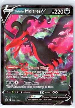 Galarian Moltres V 097/198 NM Ultra Rare Holo – 2021 Pokemon TCG Chilling Reign - Image 1